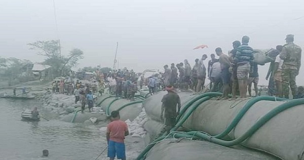 অবশেষে শেষ হয়েছে আশাশুনির হরিষখালী বাঁধ মেরামত