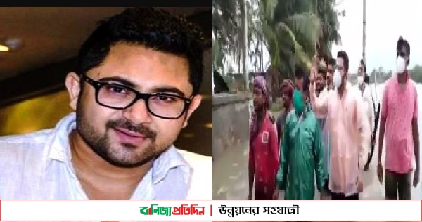 কোমর পানিতে নেমে, মানুষের পাশে সোহম (ভিডিও)