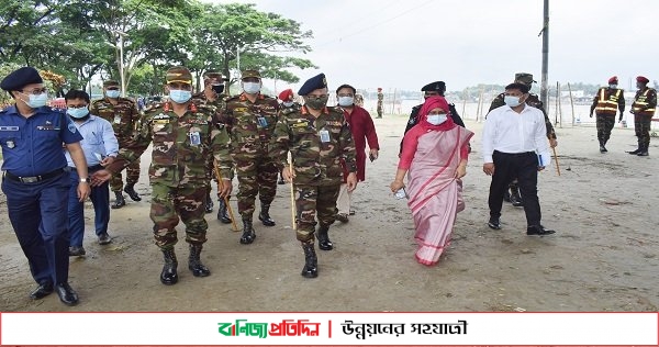 চাঁদপুরে লকডাউন পরিদর্শনে কুমিল্লা সেনানিবাসের জিওসি