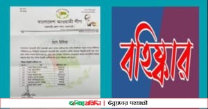 রাজবাড়ীতে নৌকার বিদ্রোহী ৮ প্রার্থীকে আ,লীগ থেকে বহিষ্কার