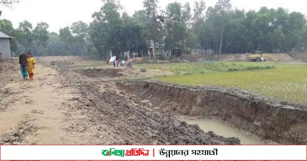 কালিহাতীতে ফসলী জমির ওপর দিয়ে জোরপূর্বক রাস্তা নির্মাণের অভিযোগ