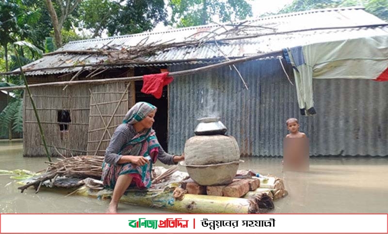 সুনামগঞ্জে বৃষ্টিতে বেড়েছে বানভাসিদের দুর্ভোগ