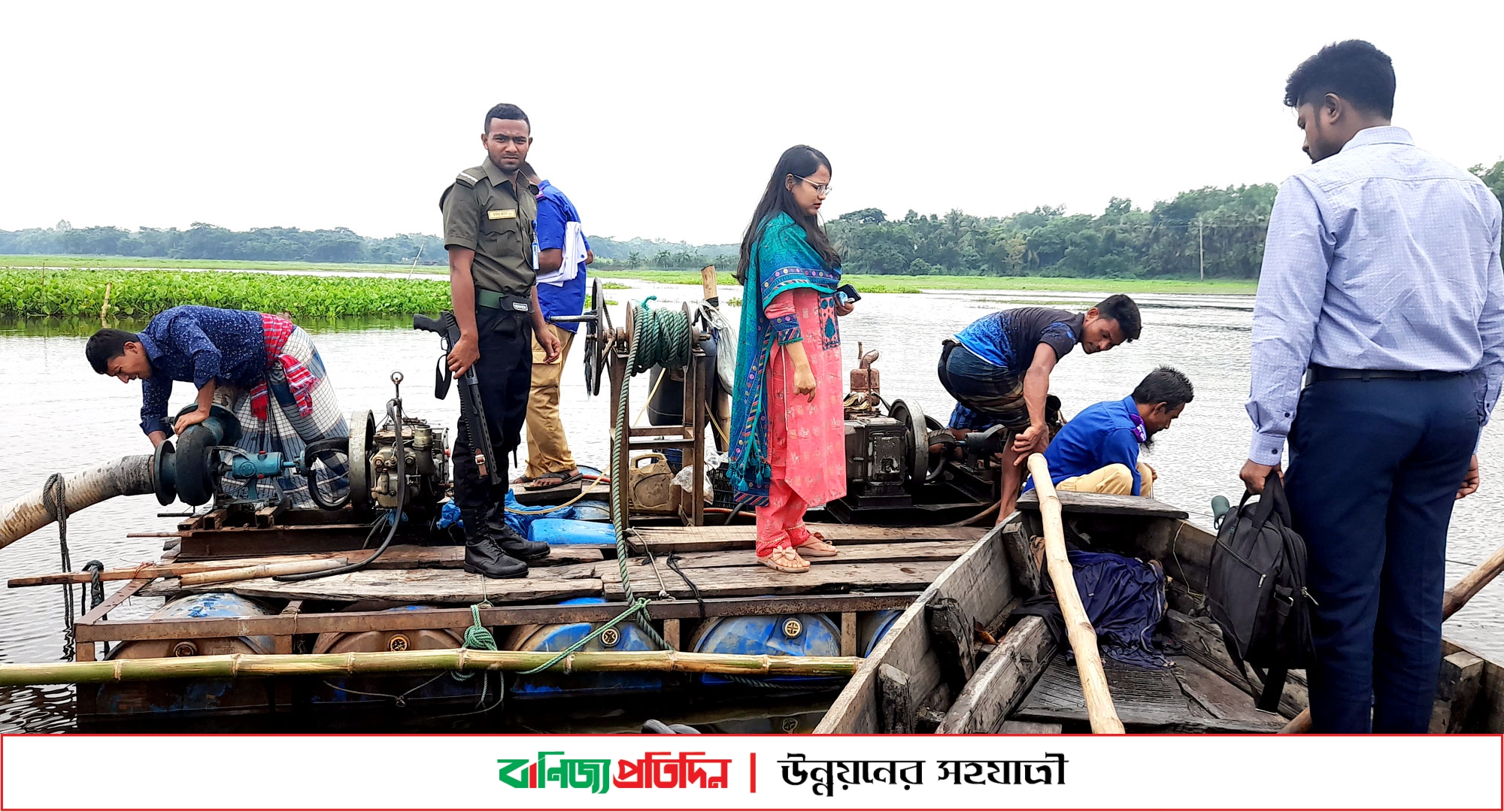 সংবাদ প্রকাশের পর অবৈধ ড্রেজার মেশিন জব্দ করেছে প্রশাসন