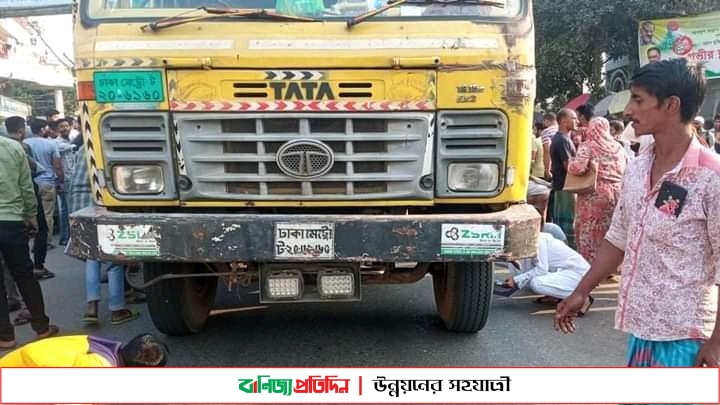 শেরপুরে স্কুলে যাওয়ার পথে ট্রাক চাপায় পিতা-পুত্রের মৃত্যু