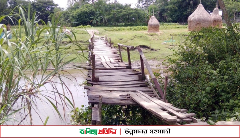 ফেনীতে চার গ্রামের মানুষের একমাত্র সম্বল নড়বড়ে সেতু