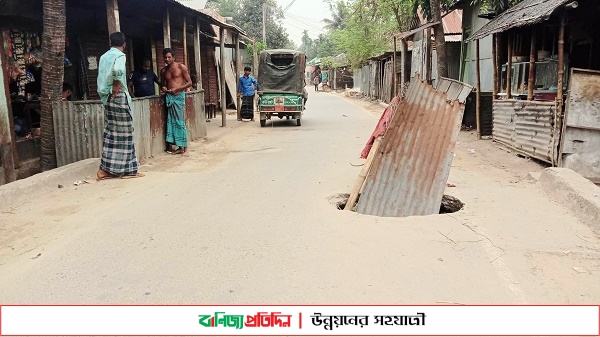 ক্ষতিগ্রস্থ কালভার্ট দিয়ে মানুষের চলাচলে চরম দুর্ভোগ