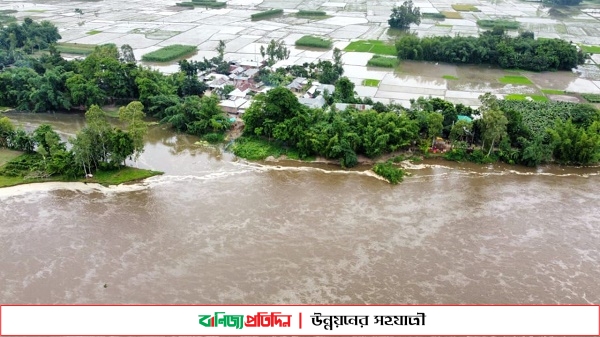 আত্রাই নদীর ভাঙনে বিলীন কৃষি জমি, হুমকির মুখে বসতভিটা