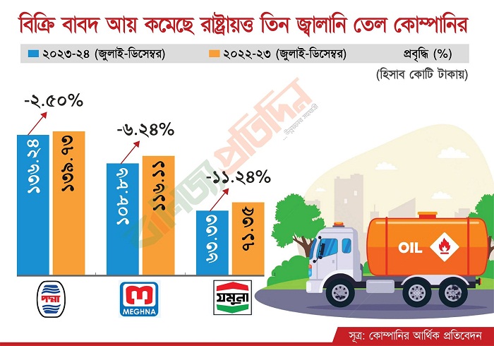 বিক্রিতে আয় কমেছে পদ্মা-মেঘনা-যমুনার