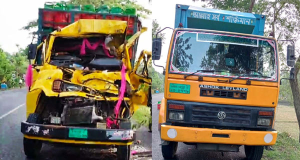 বাগেরহাটে কাভার্ডভ্যানের পিছনে ট্রাকের ধাক্কায় হেলপর নিহত