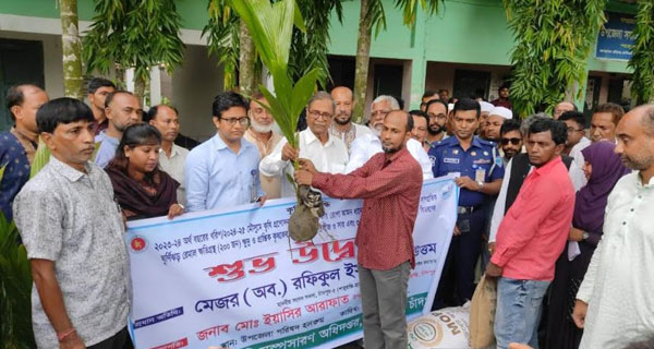 শাহরাস্তিতে কৃষকের মাঝে বিনামূল্য নারিকেল চারা বিতরণ