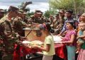 খাগড়াছড়িতে সেনাবাহিনী বন্যার্তদের শুকনা খাবার বিতরণ