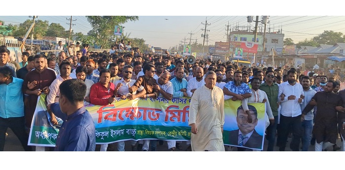 শেখ হাসিনার ফাঁসির দাবিতে শ্রীপুরে বিএনপির বিক্ষোভ