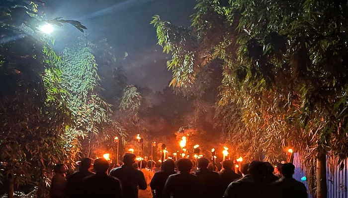 আফসানা রাঁচির মৃত্যুর ঘটনায় এক দফা দাবিতে মশাল মিছিল