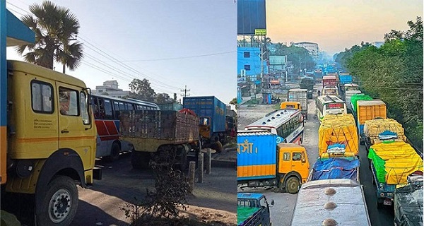 কারখানা শ্রমিকদের বিক্ষোভে ঢাকা-ময়মনসিংহ মহাসড়ক অচল