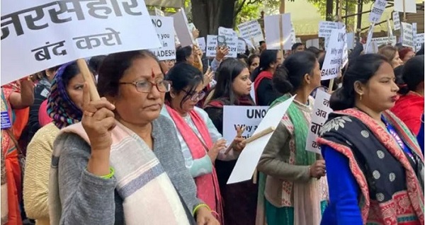 দিল্লিতে বাংলাদেশ হাইকমিশন অভিমুখে আরএসএসের মিছিল