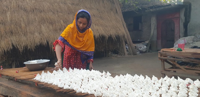 শীতের আগমনী বার্তায় কুষ্টিয়ায় কুমড়ার বড়ি তৈরির ধুম